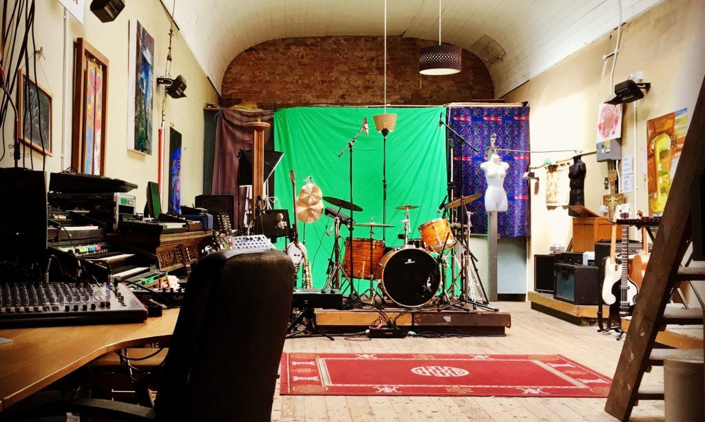 The Salamanders recording at What Studio Liverpool